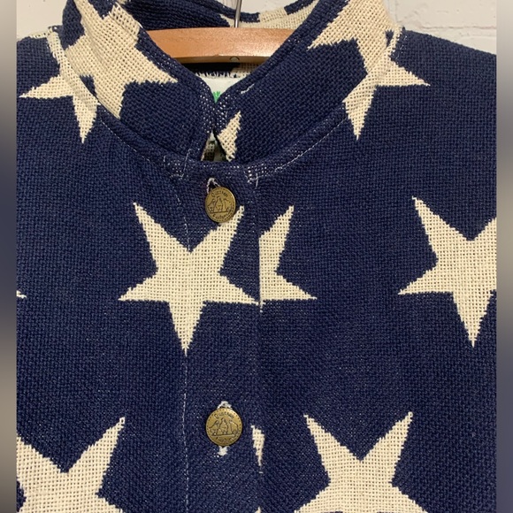 Quacker Factory Blanket Patriotic American Flag 🇺🇸 Jacket Size L 48” - Picture 2 of 6